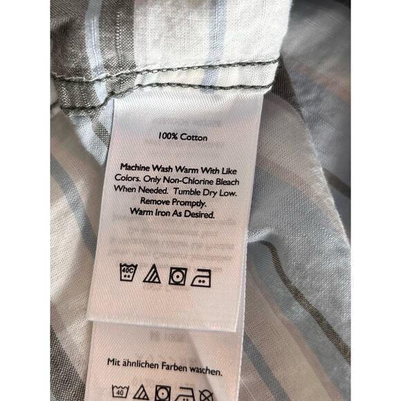 Eddie Bauer Men's Striped Classic Fit Button-Up Dress Shirt Multicolor SZ Medium - Picture 8 of 10